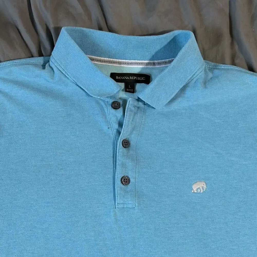 Banana Republic Polo Shirt Men's Size Large Embroidered Elephant Logo